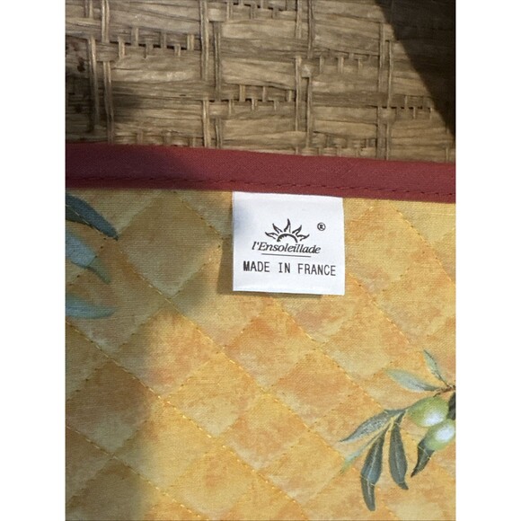 L'Ensoleillade Cotton Quilted Placemat olive made in france set of 6 - Picture 3 of 7